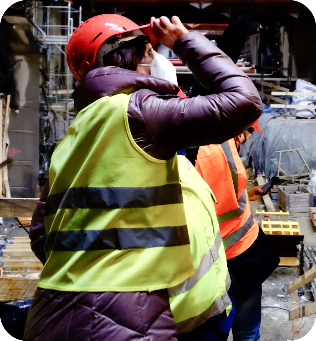Safety-equipped worker on a job site